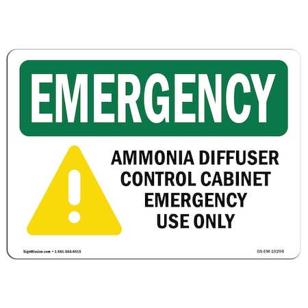 Signmission OSHA EMERGENCY, 12" Height, 18" Width, Decal, 18" W, 12" H, Landscape, OS-EM-D-1218-L-10294 OS-EM-D-1218-L-10294